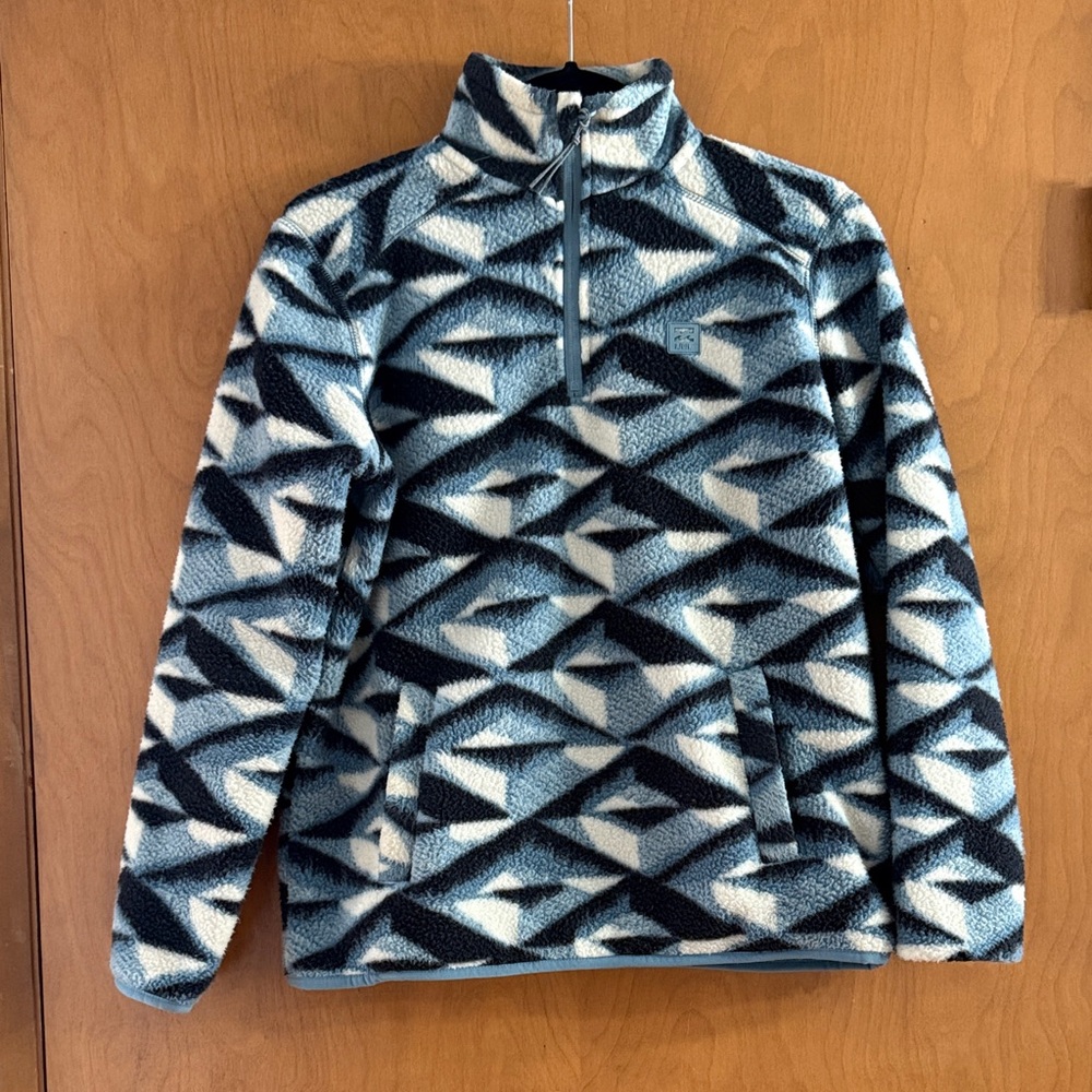 Billabong Blue and White Patterned Fleece Jacket